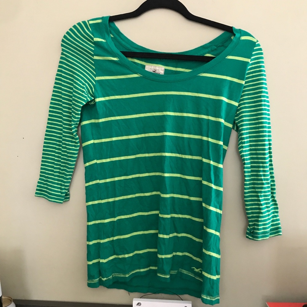 Light and dark green striped shirt from hollister